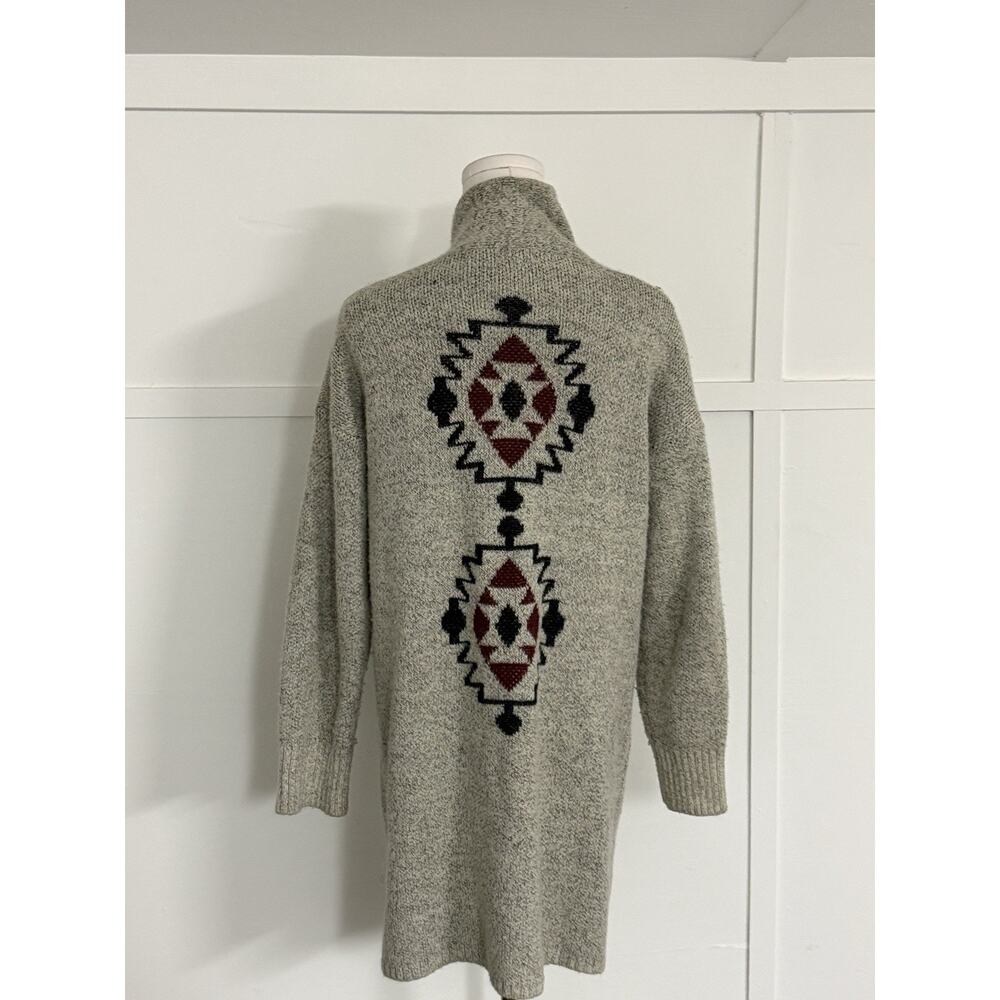Debut size medium knit cardigan open front pockets Aztec tribal Southwestern - Picture 4 of 9